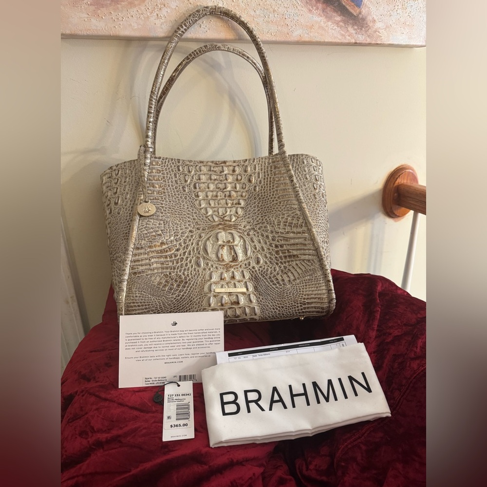 Brahmin Bailee Crocodile Embossed Tote